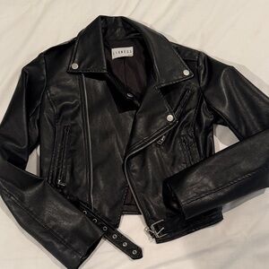 Lioness Sleek Black Vegan “Leather” Jacket